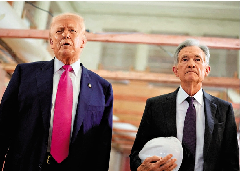 　　圖：特朗普（左）在減息問題上與美聯儲主席鮑威爾（右）存在明顯分歧。