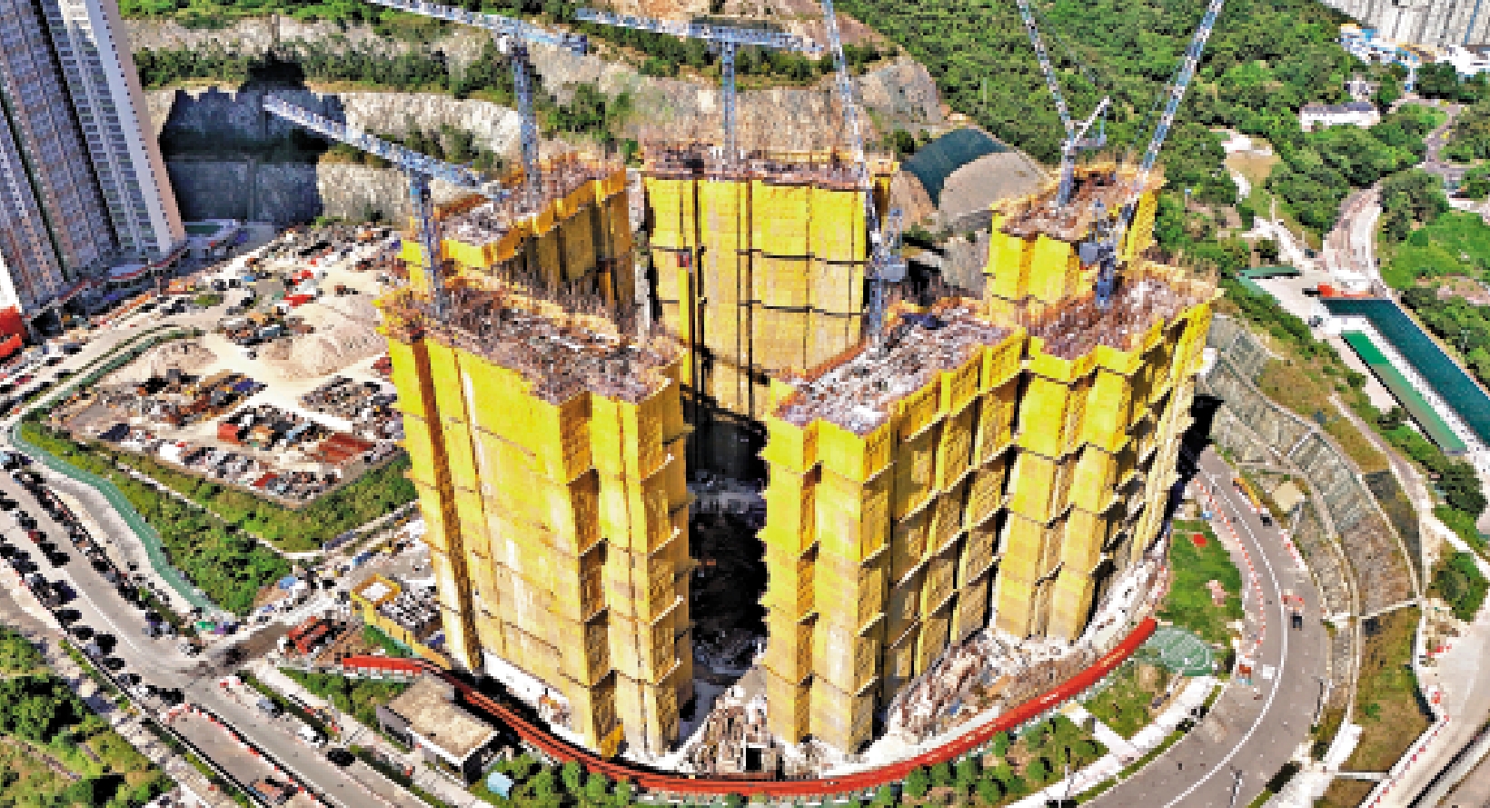 　　圖：長實安達臣道首置盤被揭發鋼筋配置與圖則不符，被勒令停工。