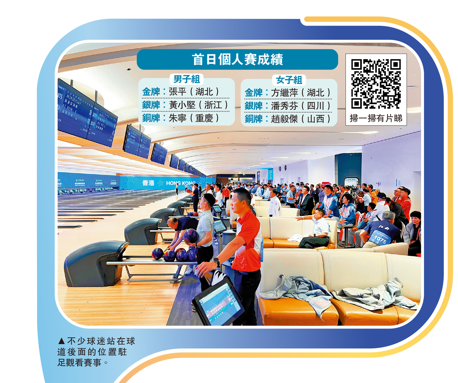 　　圖：不少球迷站在球道後面的位置駐足觀看賽事。