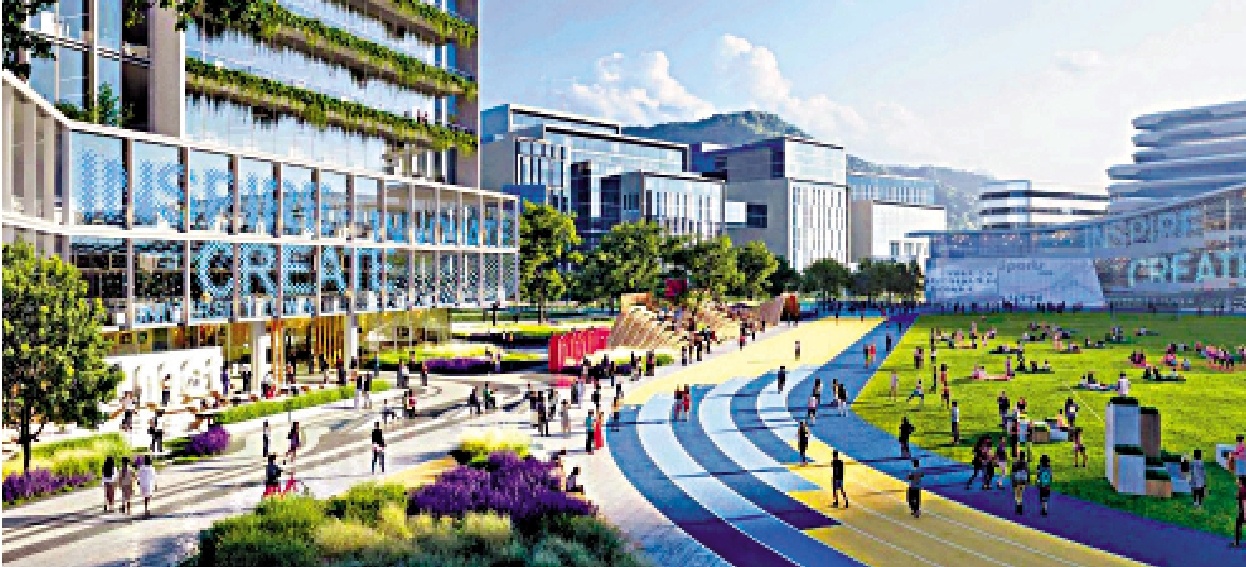 　　圖：李家超表示，政府正積極推進北都大學教育城的建設。圖為北都大學城模擬環境。