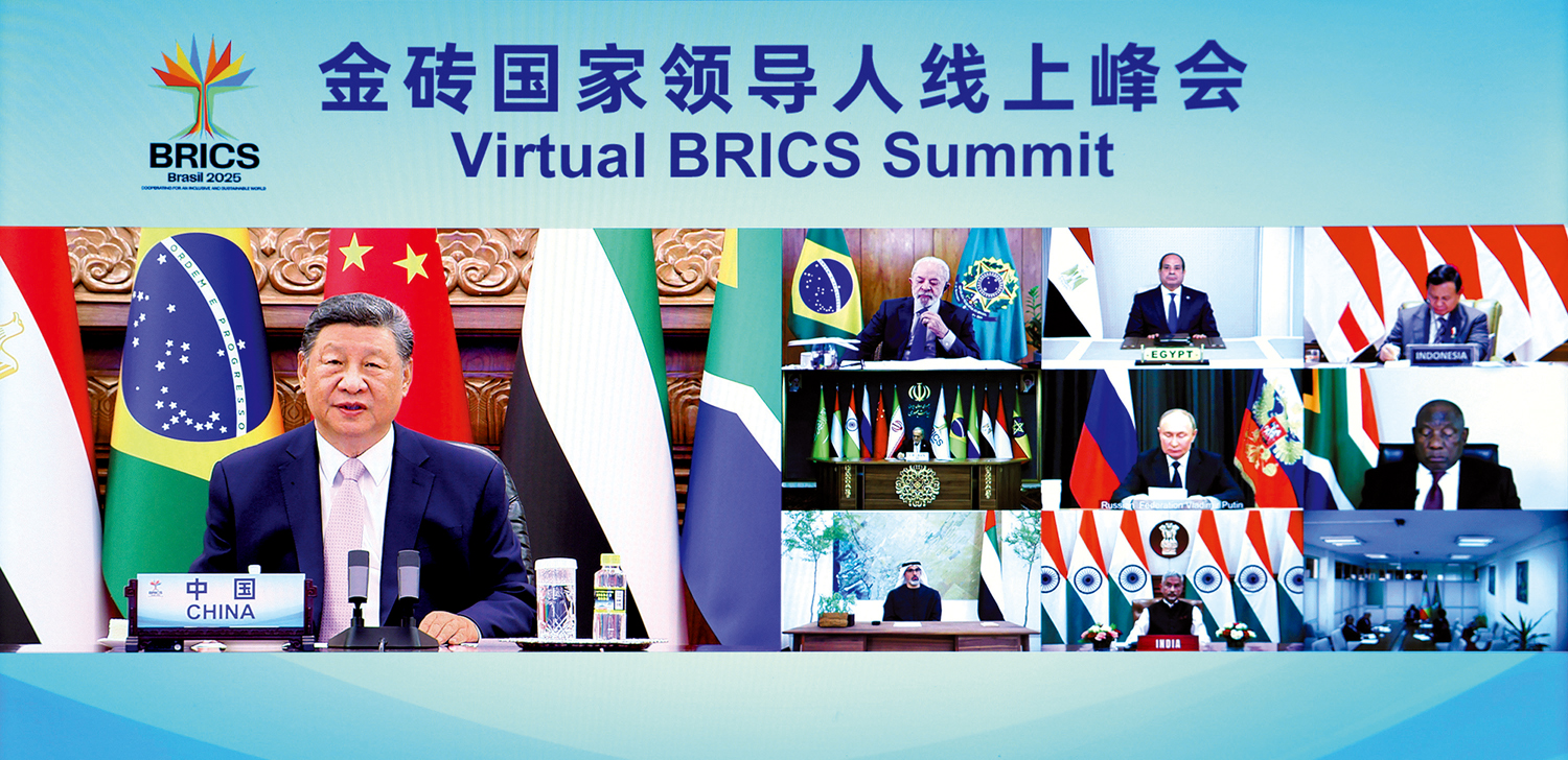 　　圖：9月8日晚，國家主席習近平出席金磚國家領導人線上峰會，並發表題為《團結合作 砥礪前行》的重要講話。\新華社