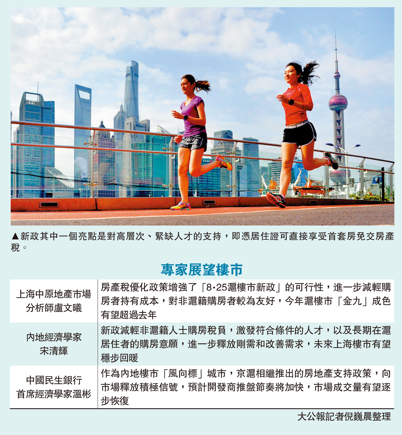 　　圖：新政其中一個亮點是對高層次、緊缺人才的支持，即憑居住證可直接享受首套房免交房產稅。