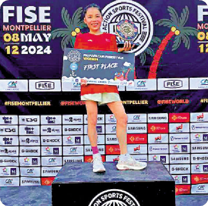 　　圖：商春松2024年出戰跑酷世界盃，勇奪女子自由式冠軍。\資料圖片