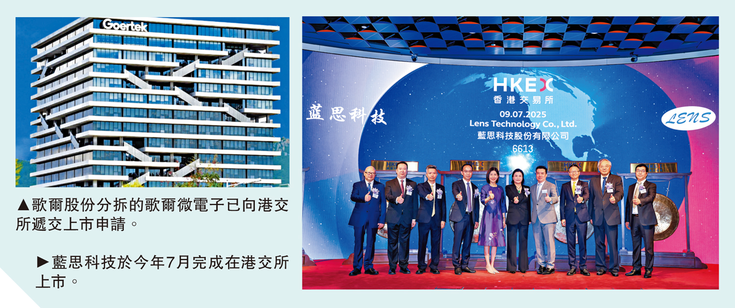 　　左圖：歌爾股份分拆的歌爾微電子已向港交所遞交上市申請。右圖：藍思科技於今年7月完成在港交所上市。