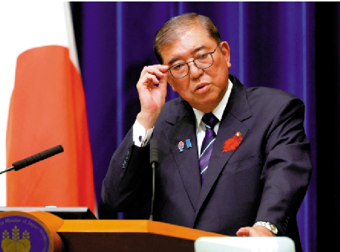 　　圖：日本首相石破茂10日發表對二戰結束80年的「個人見解」。\路透社