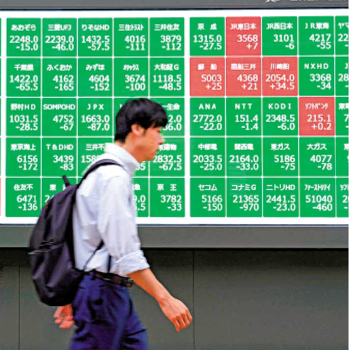 　　圖：日本股市昨日急跌，表現為亞太區最差。\法新社