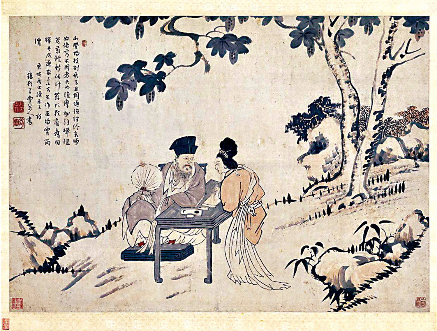 　　圖：八大山人畫作《東坡朝雲圖》。