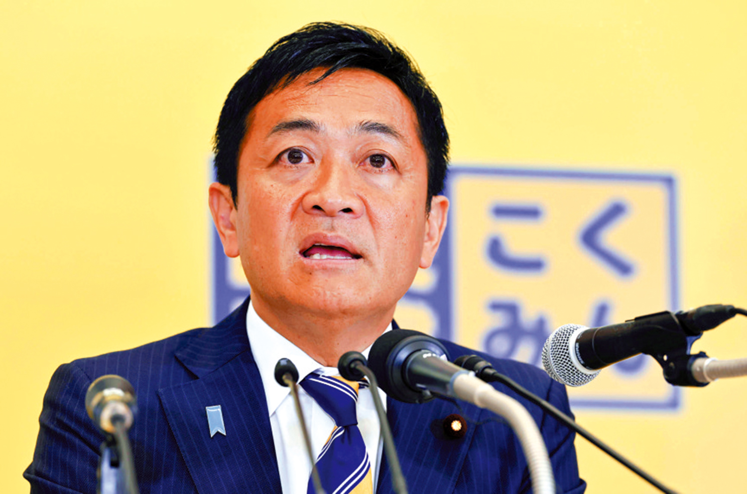 　　圖：國民民主黨黨首玉木雄一郎7月向媒體發表演說。\美聯社