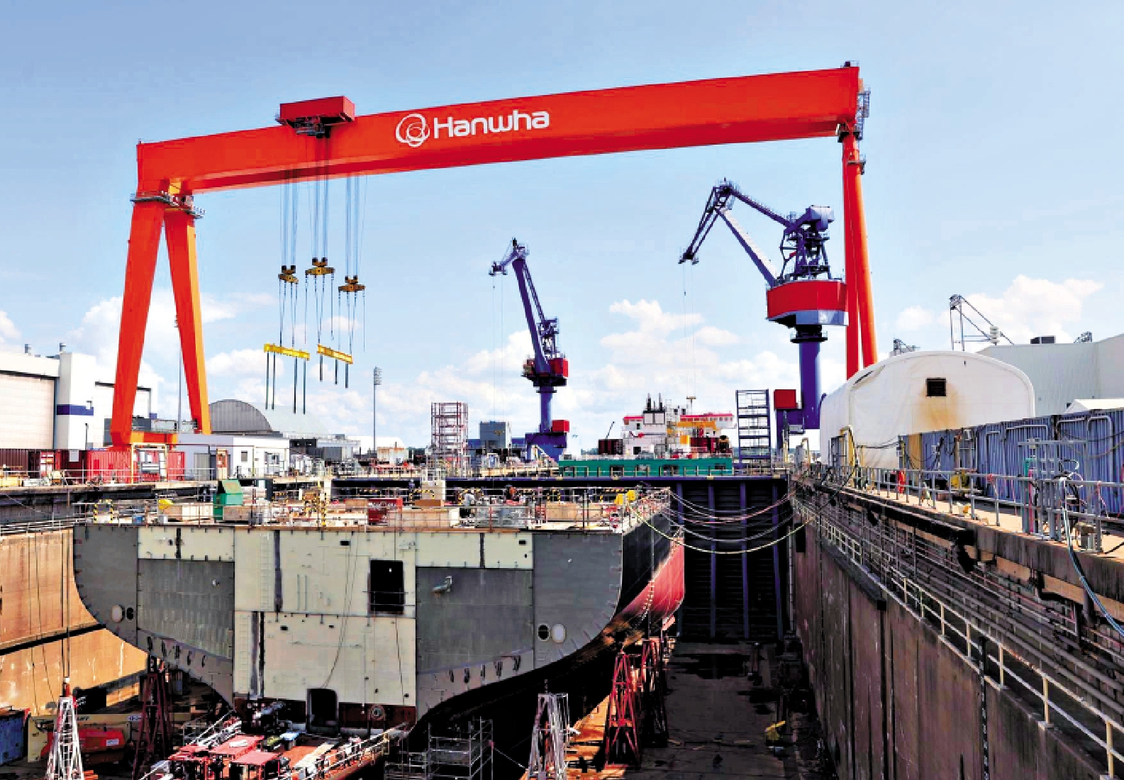 　　圖：韓華集團去年末以一億美元收購美國費城造船廠，承接美國海事局建造五艘國家安全多任務船的訂單。