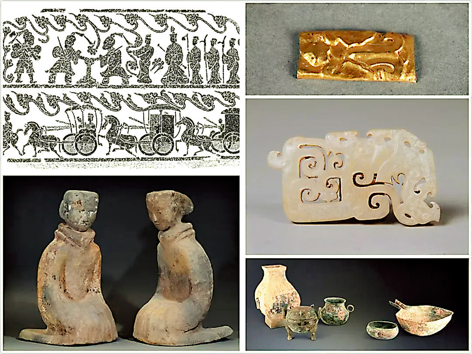 　　圖：「禦金漢衛」專業辦案團隊辦案中追回的部分珍貴文物。