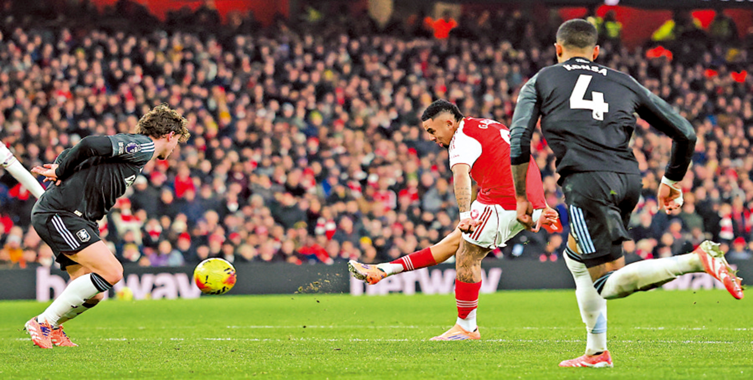 　　圖：阿仙奴的加比爾捷西斯（右二）射入復出後首個入球。\路透社