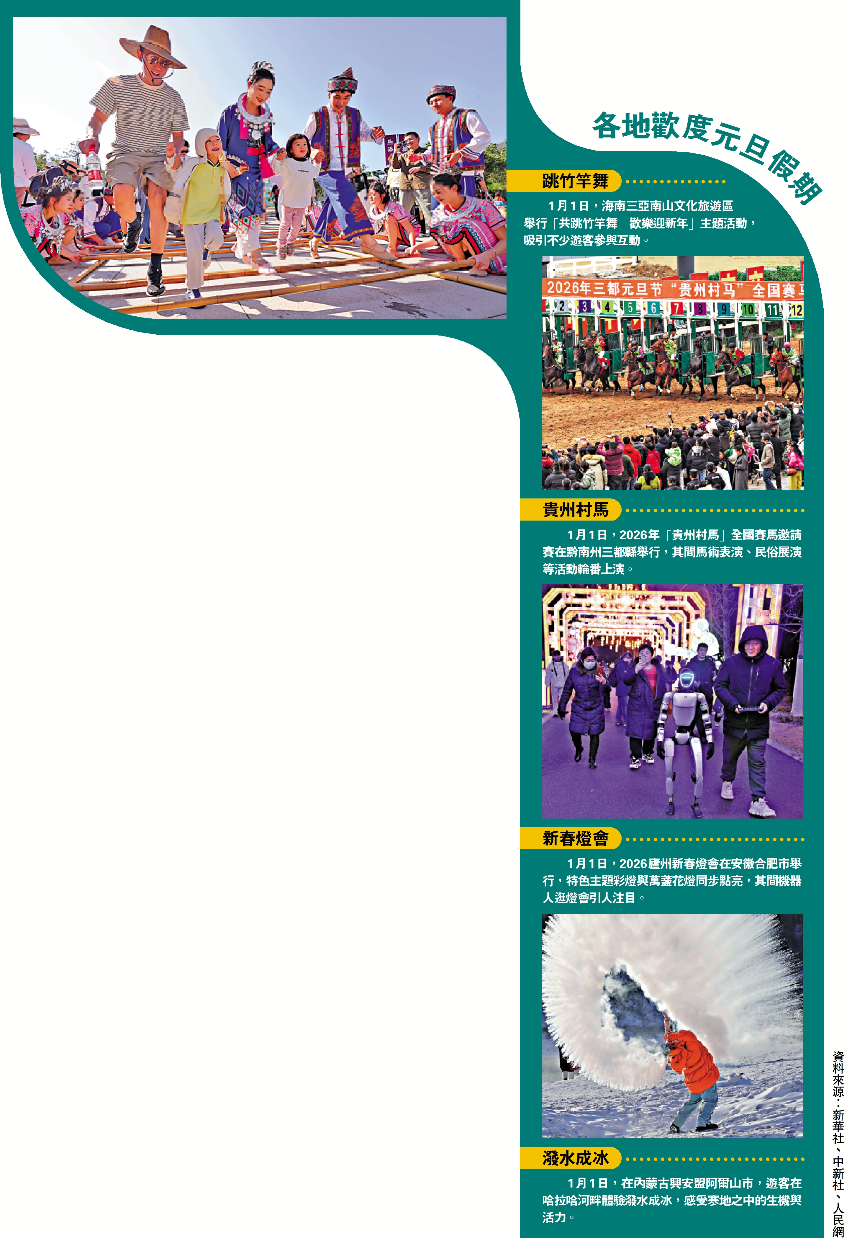 　　圖：各地歡度元旦假期