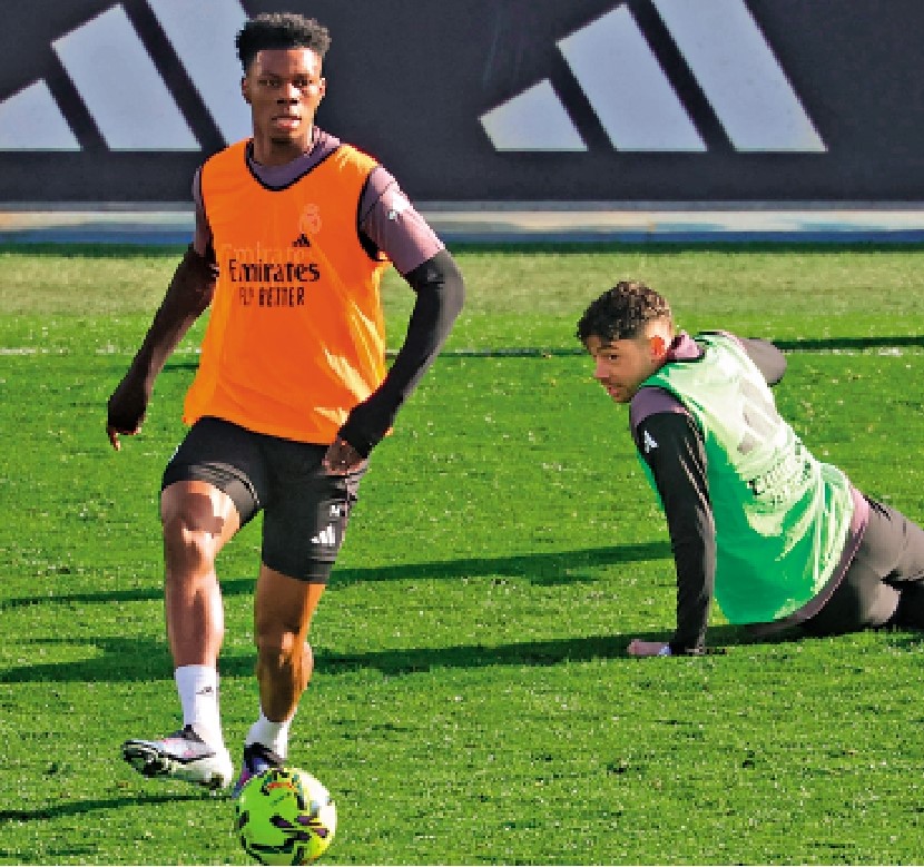 　　圖：皇馬球員賽前積極操練。\法新社