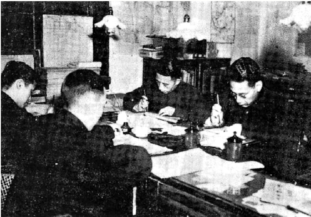 　　圖：當年重慶《大公報》編輯部。