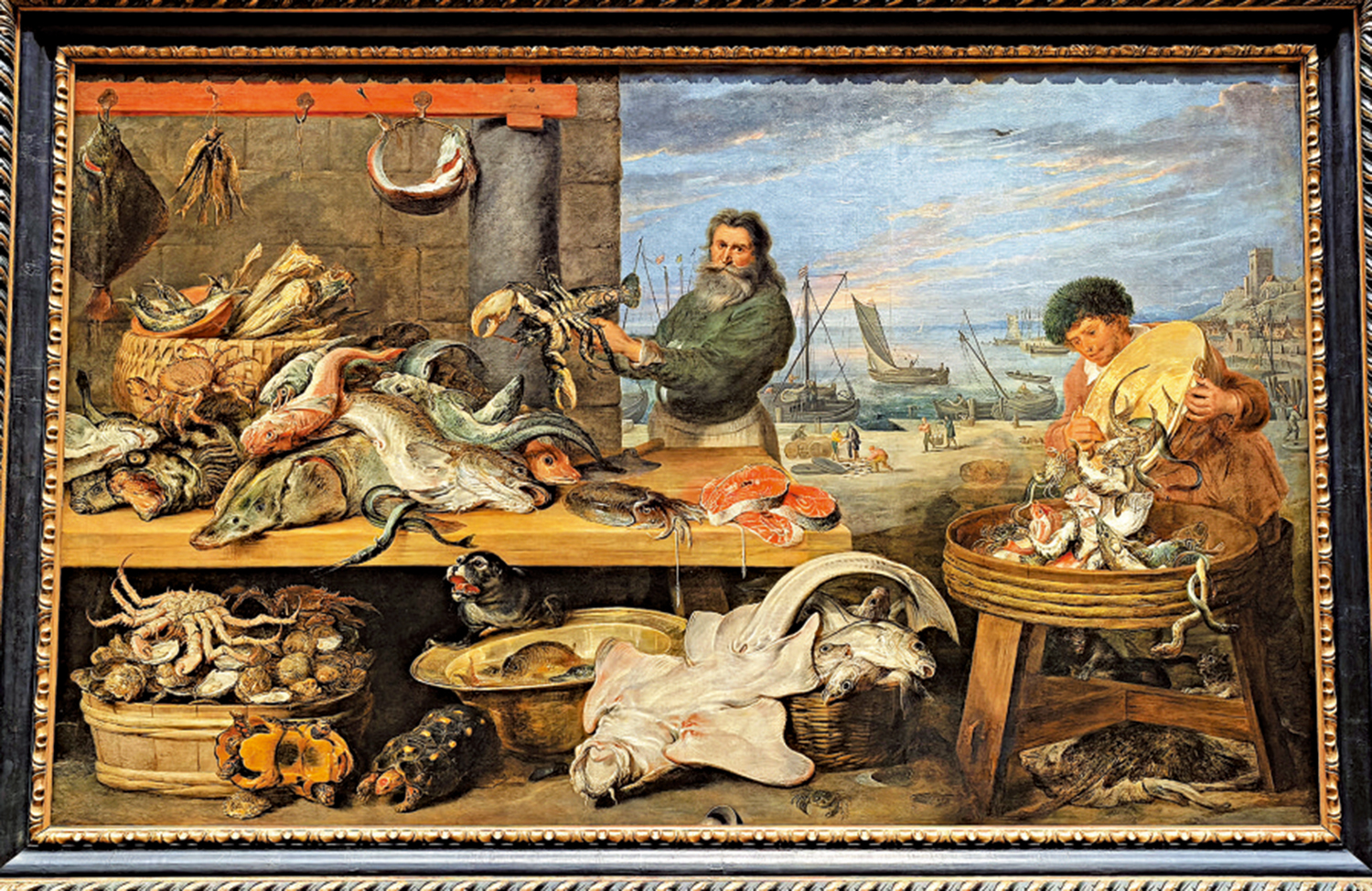 　　圖：弗朗斯·斯奈德斯筆下的風俗畫《魚市》。\作者供圖