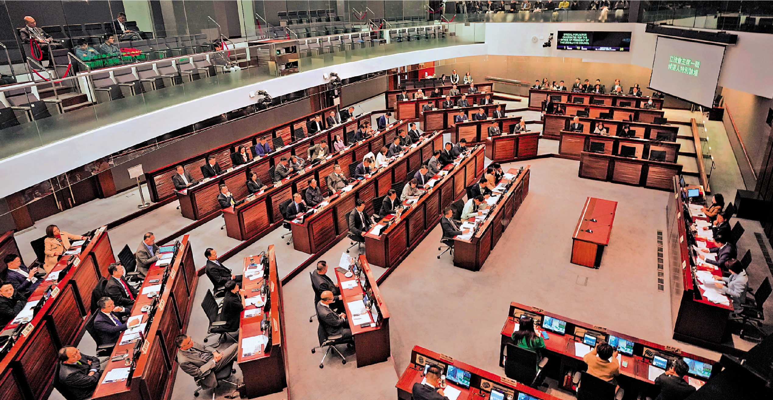 　　圖：議員表示今次立法會主席選舉是高質量民主選舉的典範。\大公報記者林良堅攝