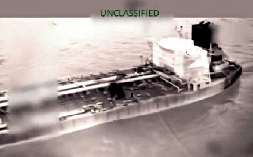 　　圖：美軍9日在加勒比海扣押「奧利娜」號油輪。\法新社