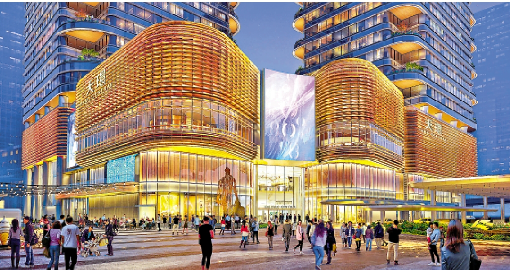 　　圖：新地廣州南站ICC全面平頂，商場部分命名為天環·廣州南。