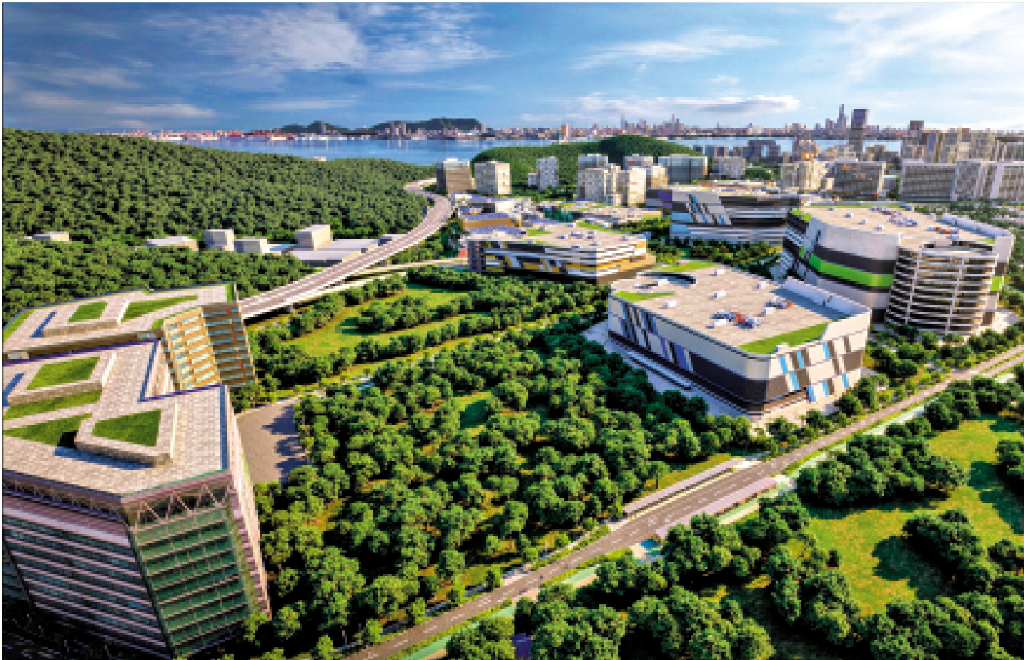 　　圖：物流業界及地區人士期望洪水橋／厦村新發展區現代物流圈，成為香港發展與社區就業的新引擎，圖為物流圈構想圖。