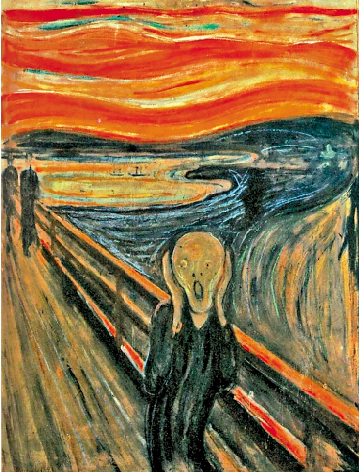 　　圖：愛德華·蒙克畫作《吶喊》。