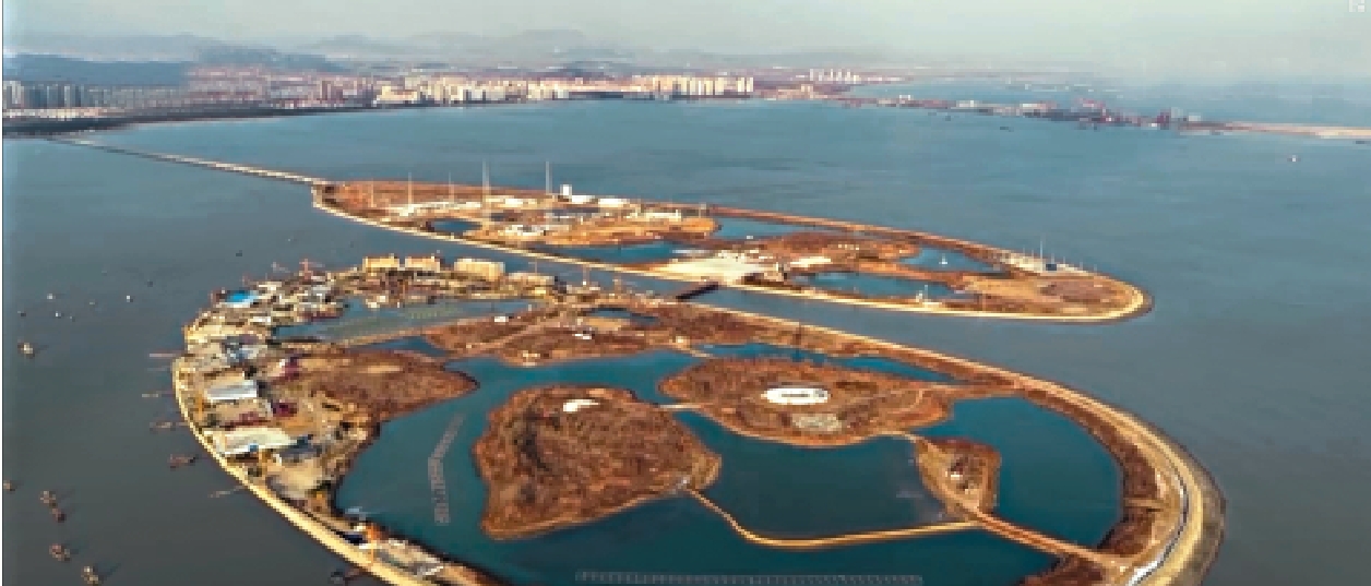 　　圖：東方航天港在四面環海的人工島快速布局液體火箭的發射回收能力。
