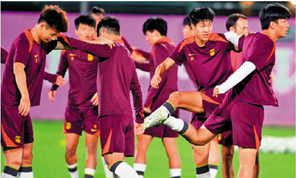 　　圖：U23國足展開賽前訓練。\亞洲足協圖片
