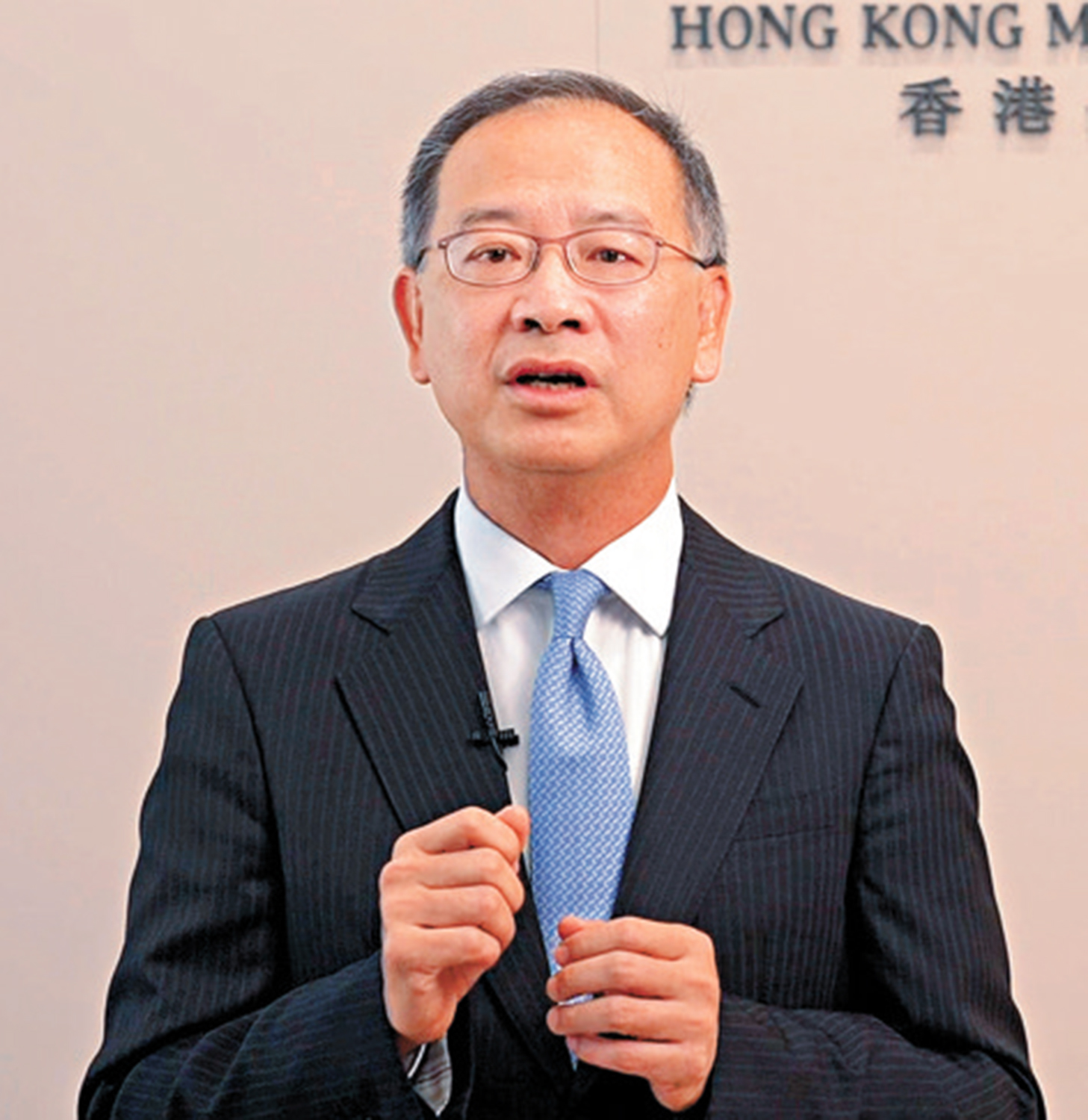 　　圖：余偉文表示，金管局去年10月推出人民幣業務資金安排，市場反應積極。