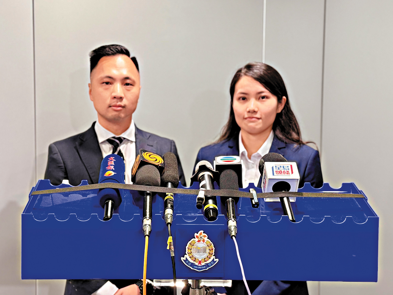 　　圖：警方講述代號「穿雲」反詐騙及反洗黑錢行動詳情。案件牽涉182名受害人，累計損失逾2.14億元。