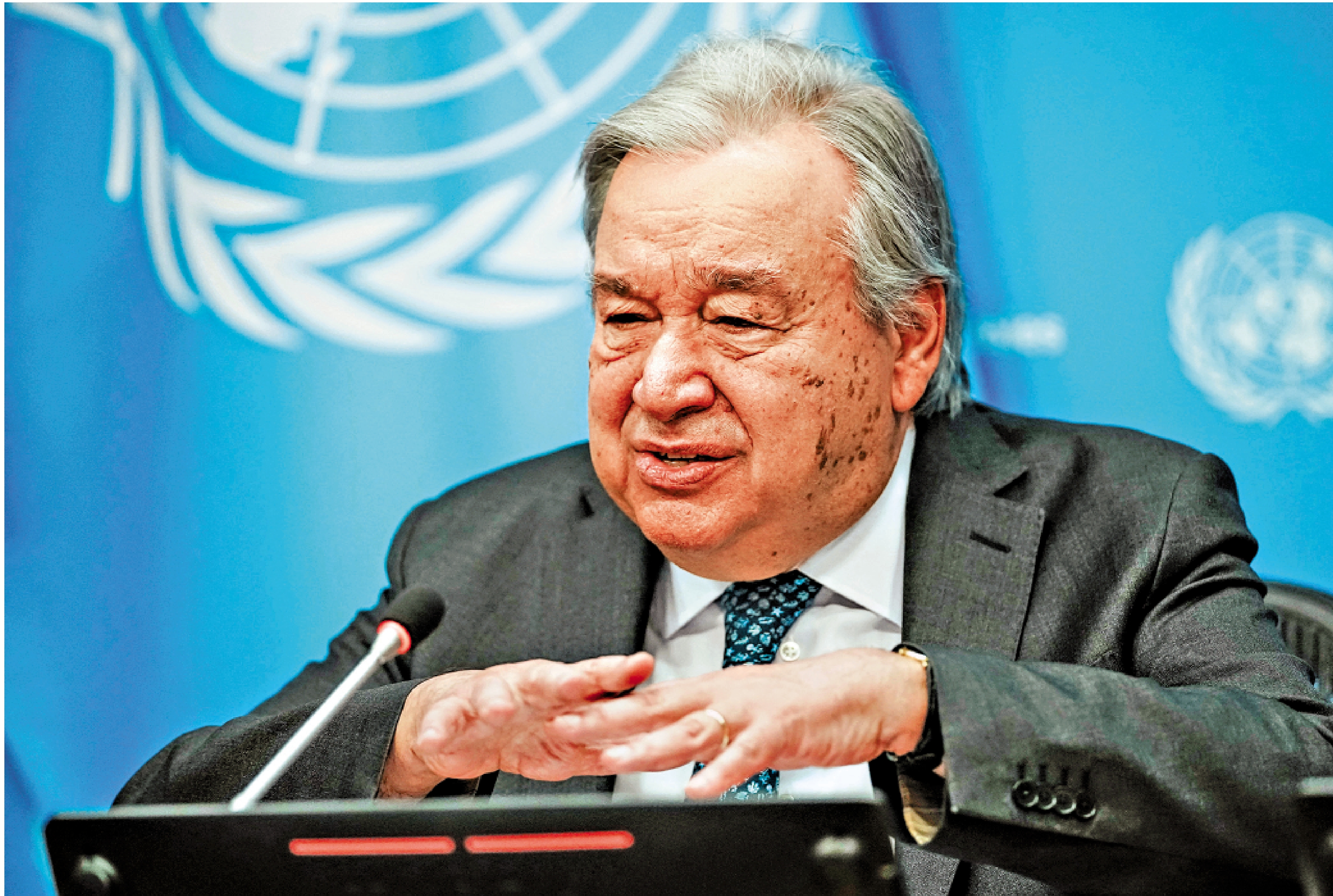 　　圖：聯合國秘書長古特雷斯1月29日在紐約總部見記者。\路透社