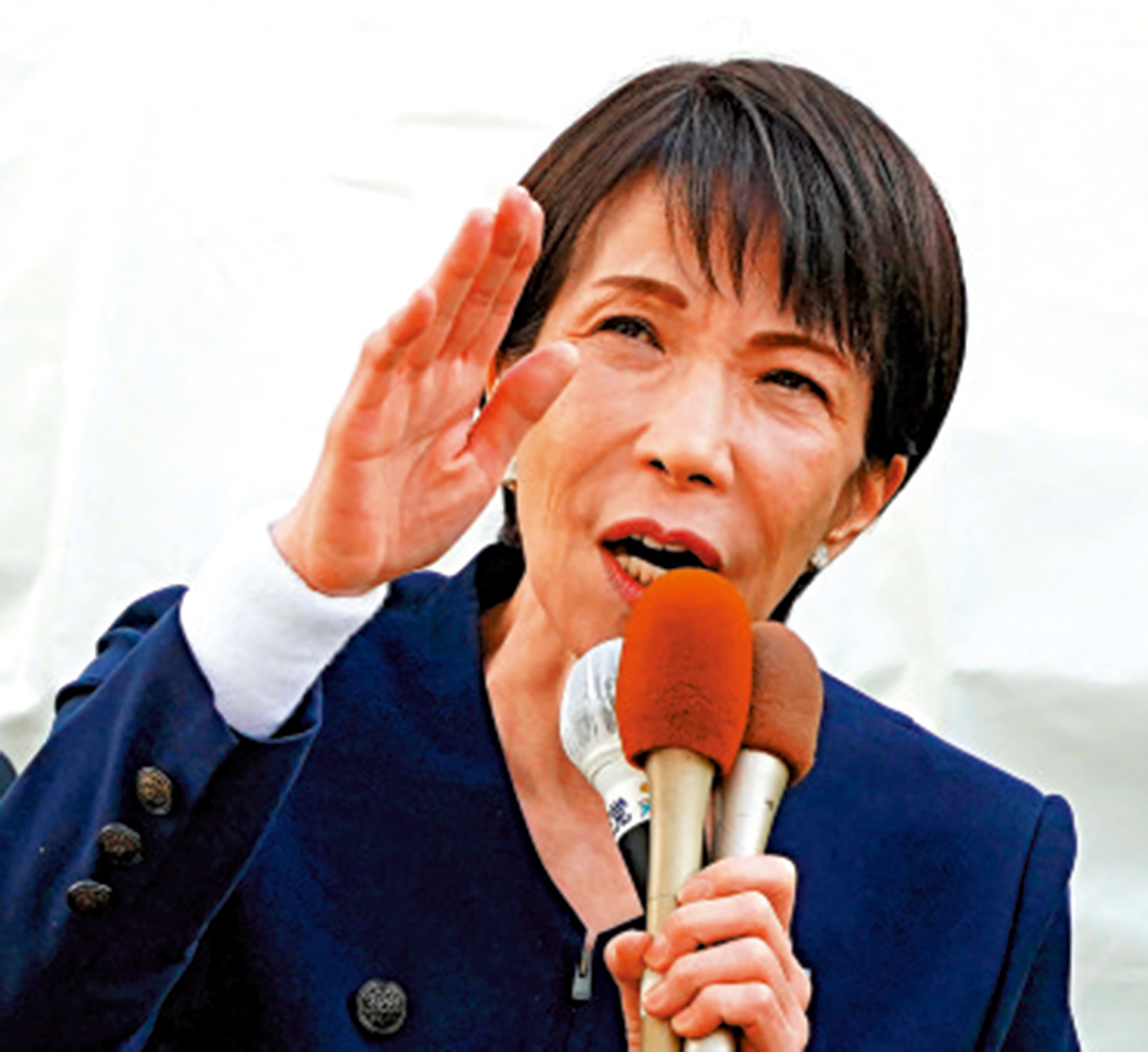 　　圖：1月27日，日本首相兼自民黨總裁高市早苗在東京發表競選演講。\法新社