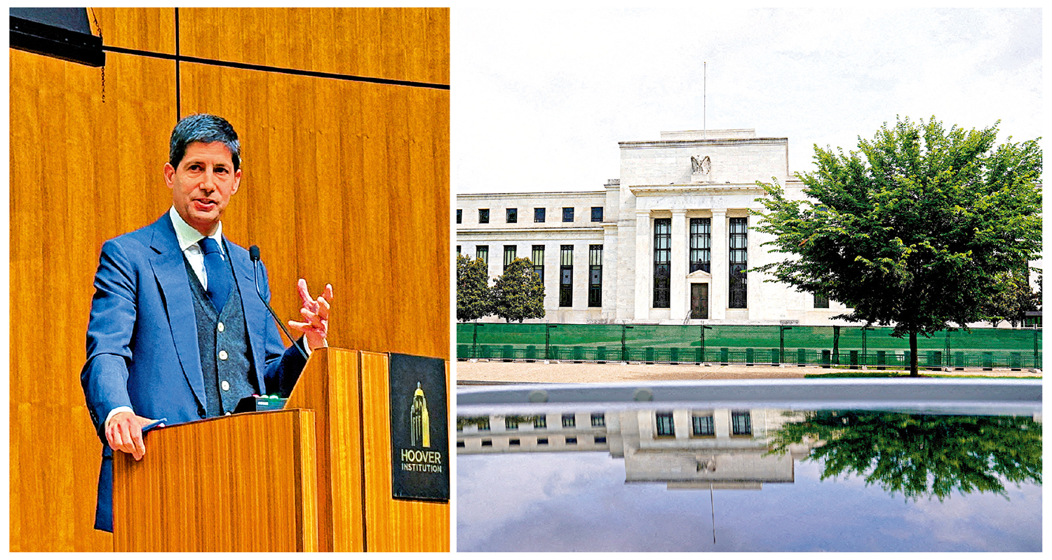 　　圖：沃什（圖左）支持適度降息，認為當前政策利率高於中性利率，降息可緩解經濟壓力、穩定市場情緒，契合白宮訴求。市場預期，2026年他將主動降息3-4次。