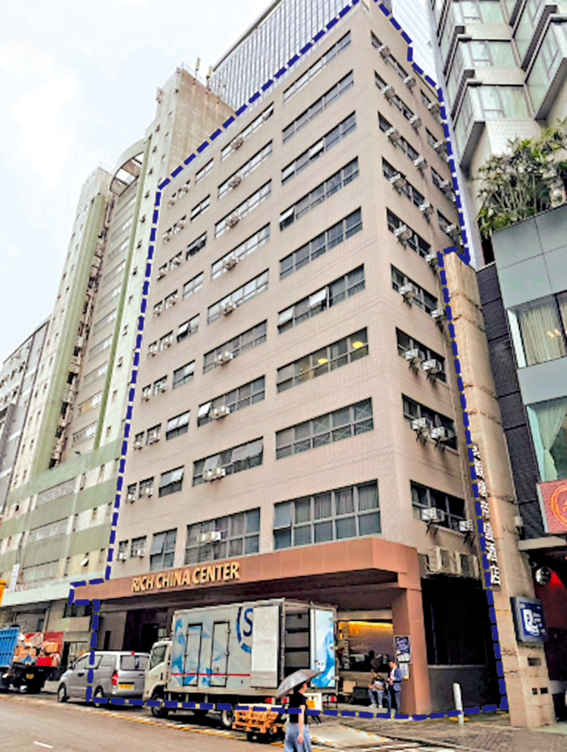 　　圖：觀塘中富中心向城規會申請，將全幢商廈改裝成學生宿舍。