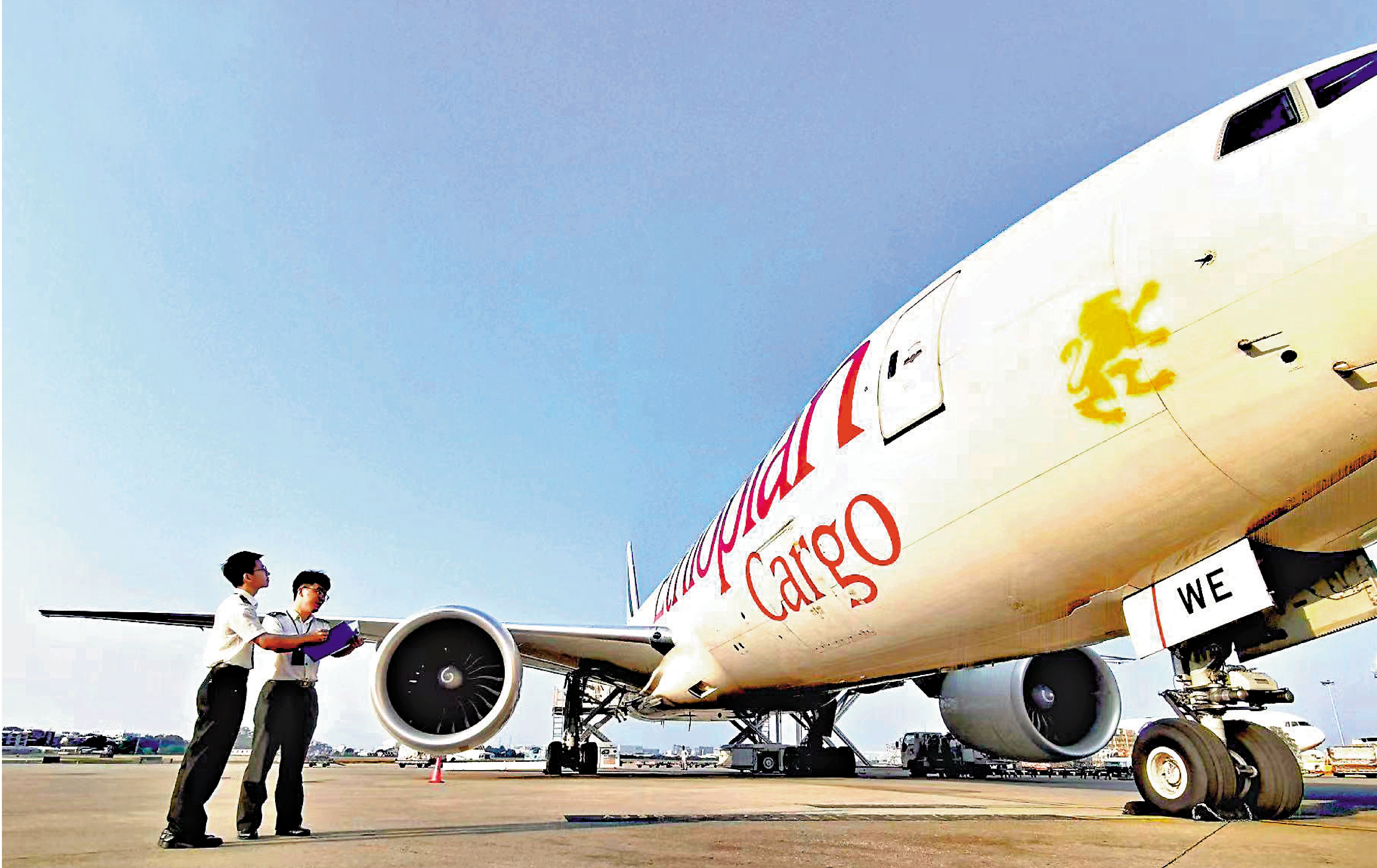 　　圖：中國首條金磚城市跨境電商空運專線自二〇二三年二月十日開航以來，搭載出口包裹超四千七百萬件。