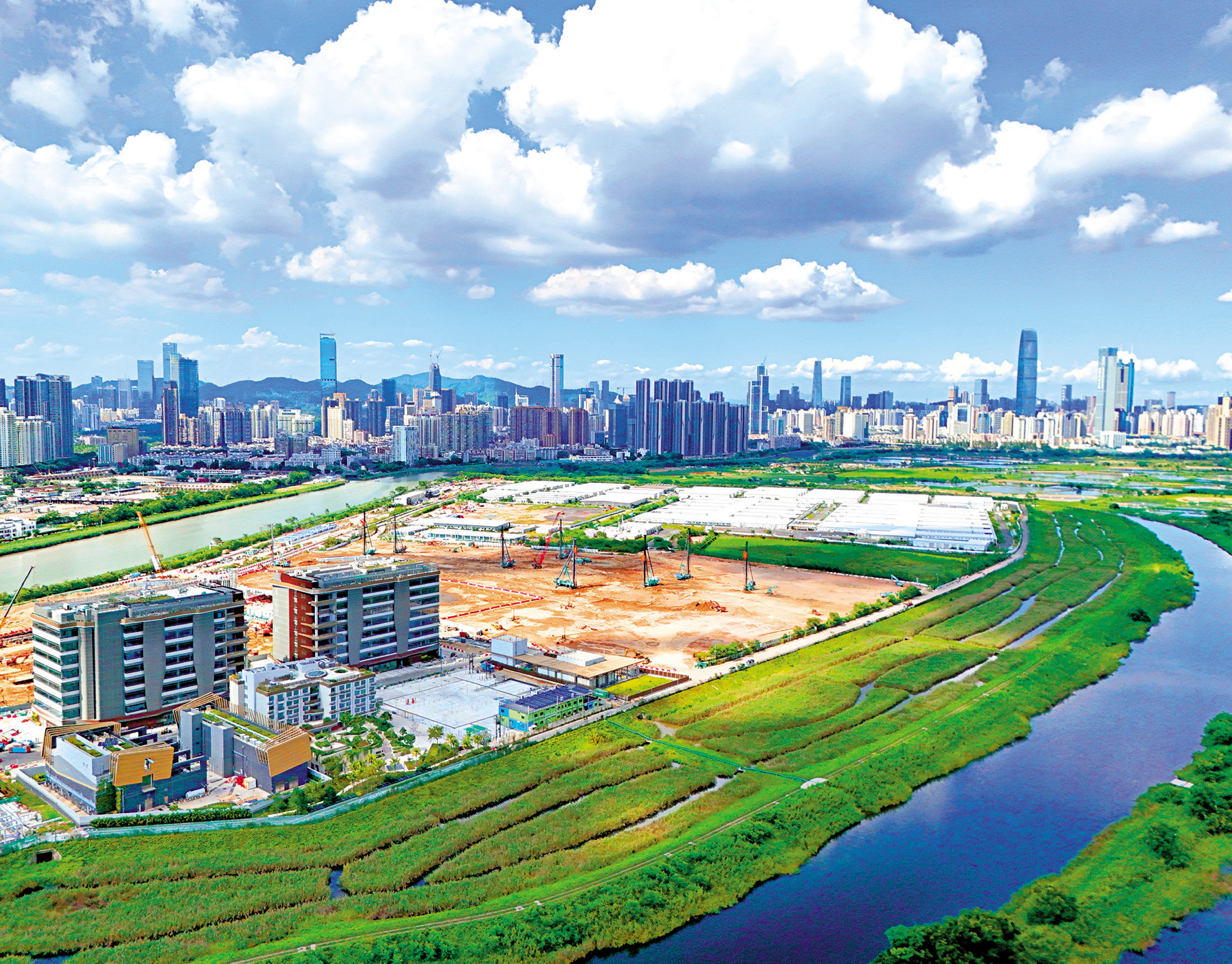 　　圖：河套區西端社區隔離設施約14公頃用地將會釋出，配合香港園區第一期建設。\大公報記者攝