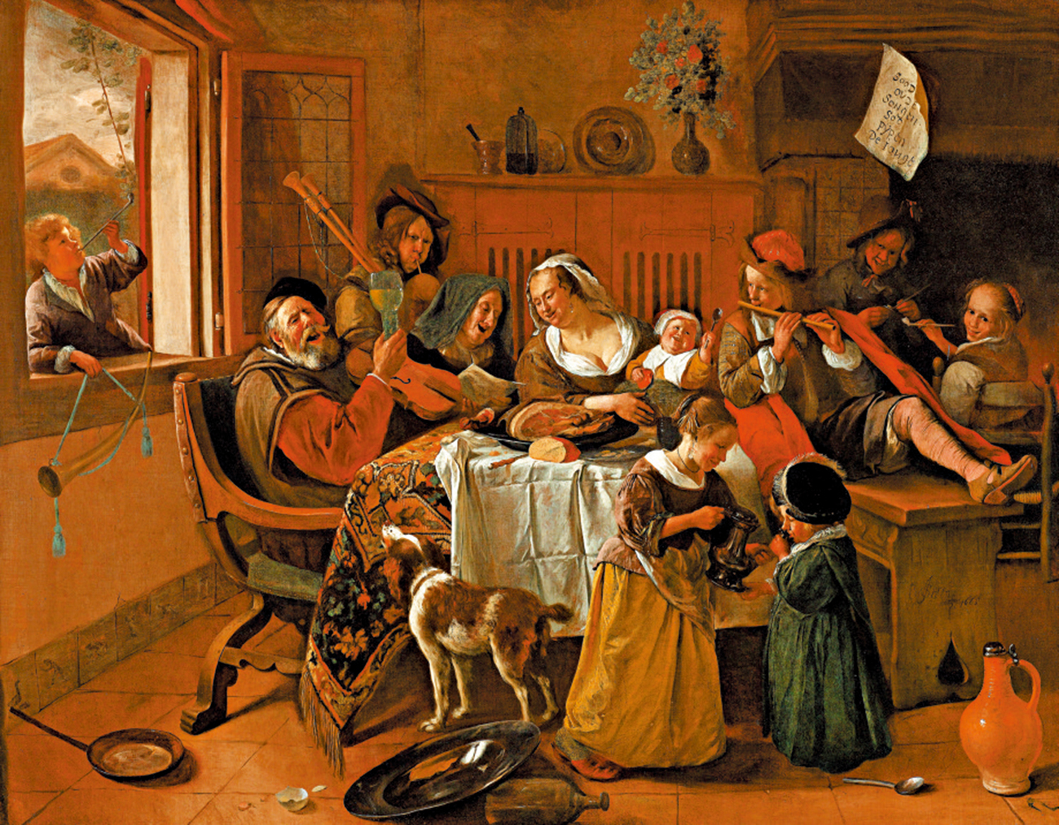 　　圖：揚·斯蒂恩畫作《快樂家庭》。\作者供圖