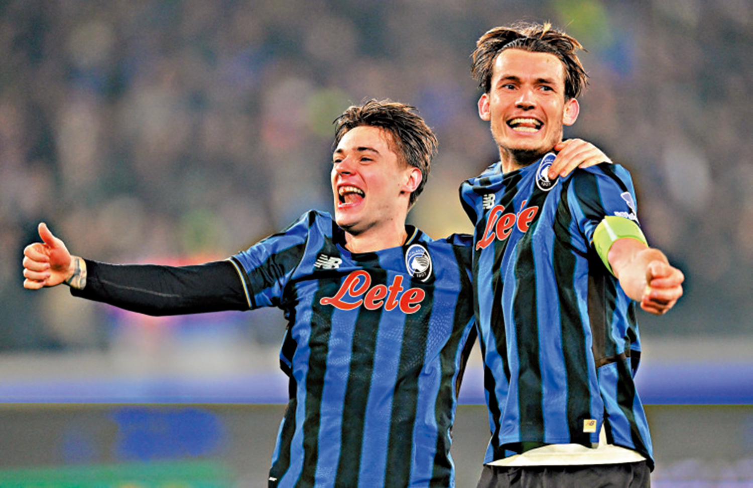 　　圖：迪魯恩（右）與薩利域斯基（左）慶祝。\路透社