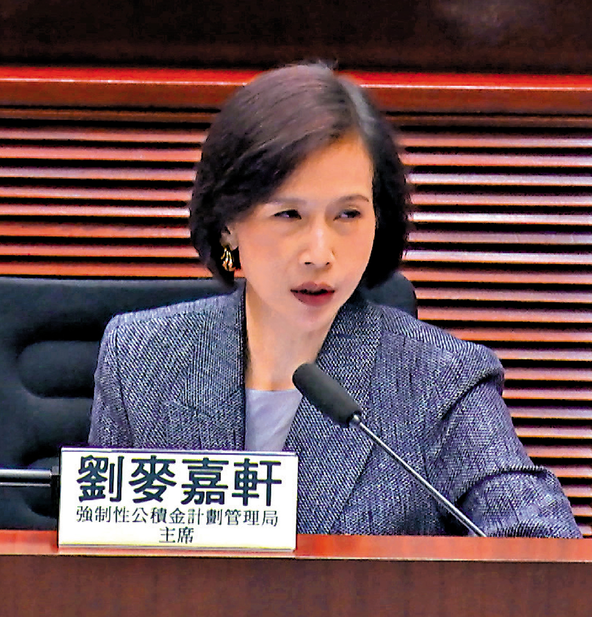 　　圖：劉麥嘉軒表示，積金局正探討強積金投資黃金ETF的方向。