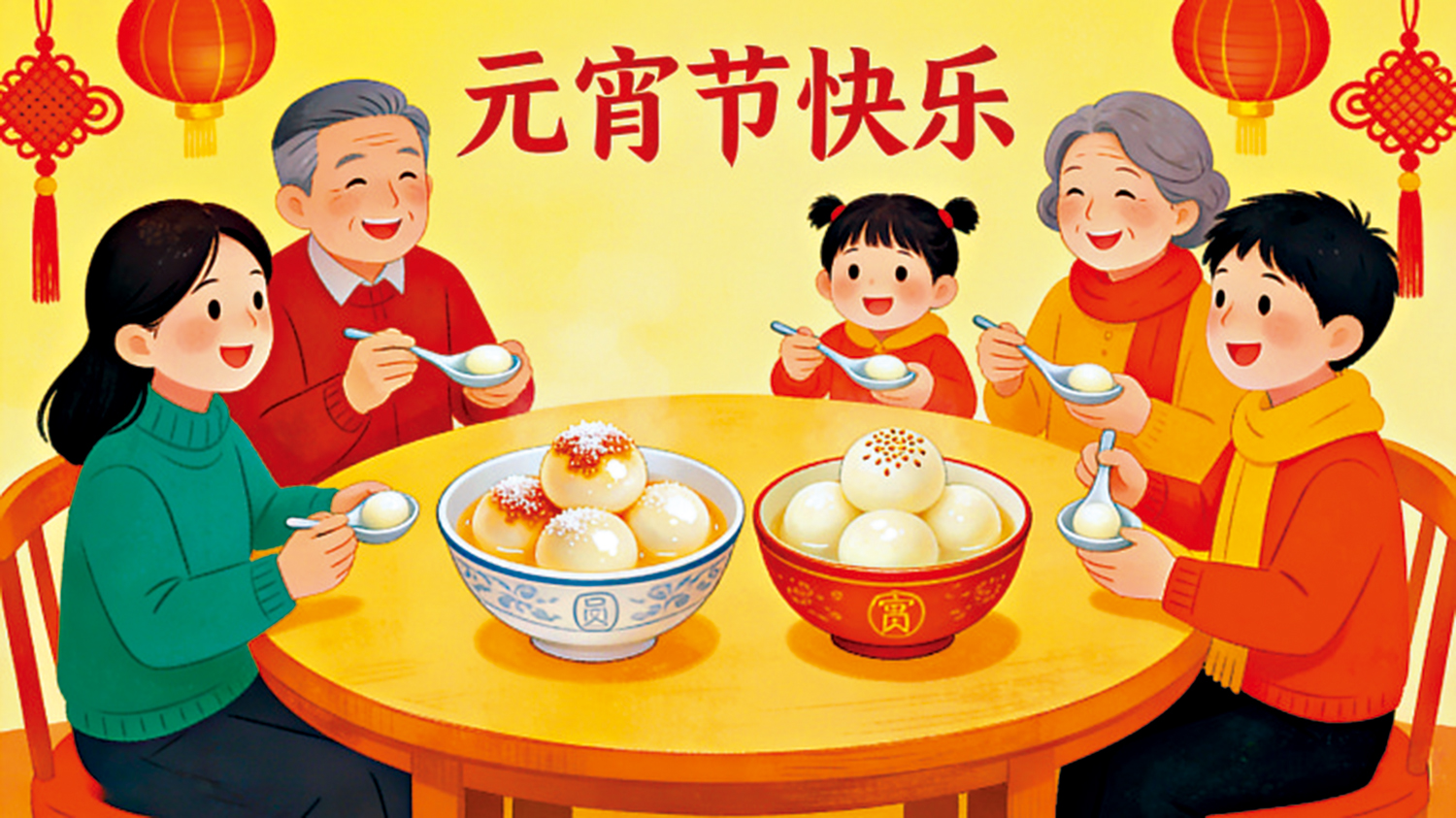 　　圖：元宵節的餐桌上少不了一碗熱氣騰騰的元宵或湯圓。\AI製圖