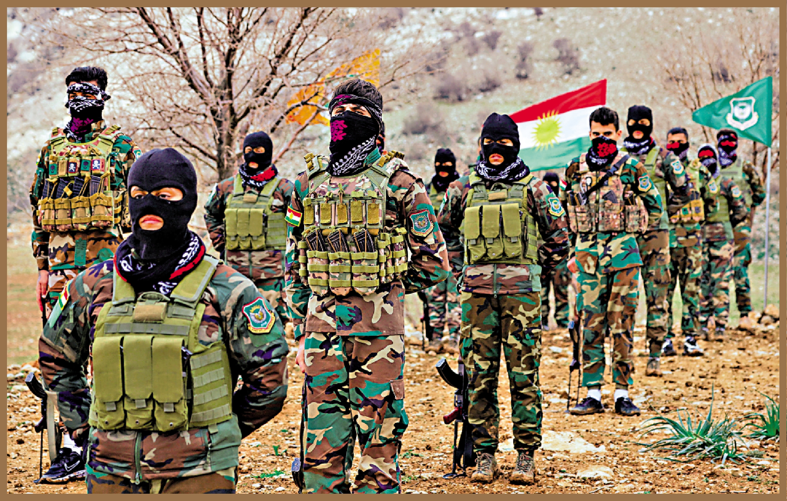 　　圖：伊朗庫爾德武裝人員上月在伊拉克一處基地訓練。\路透社