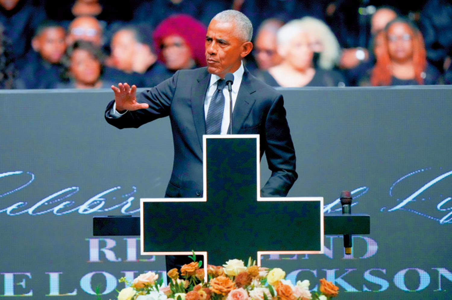 　　圖：美國前總統奧巴馬6日在美國民權領袖傑克遜的紀念活動發表講話。\美聯社