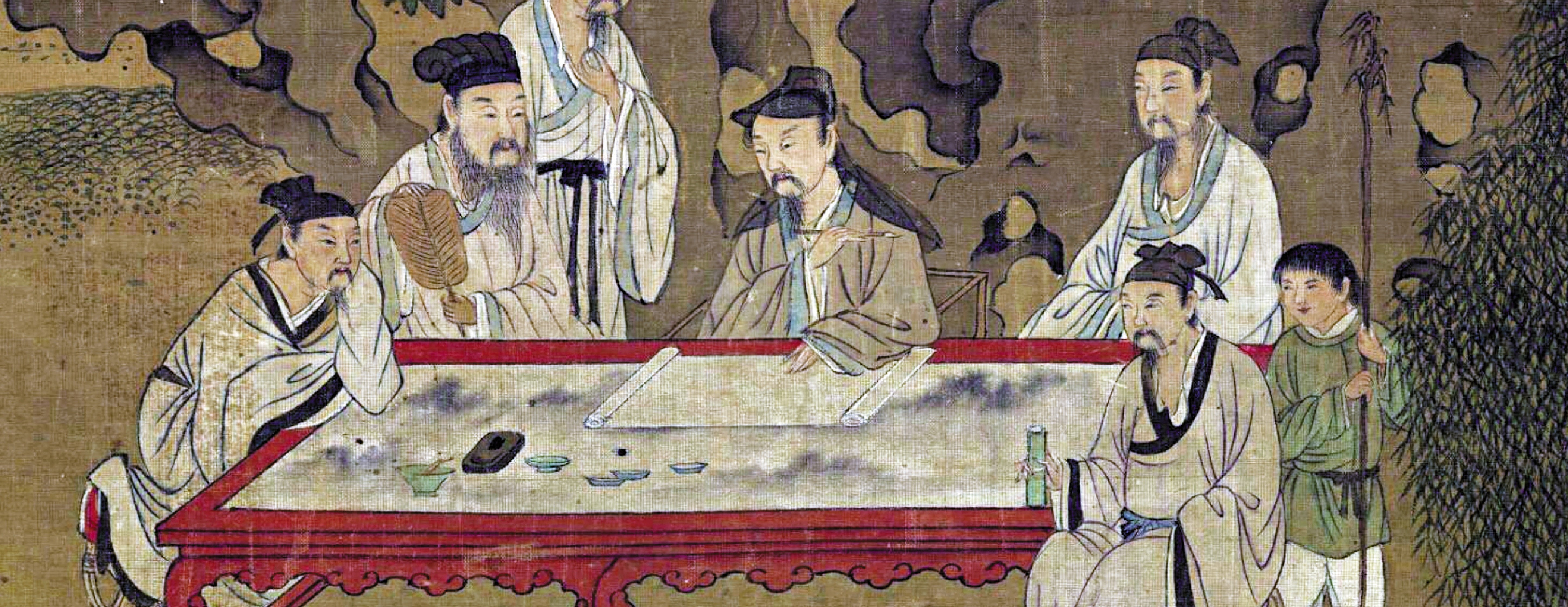 　　圖：趙孟頫《西園雅集圖》局部。