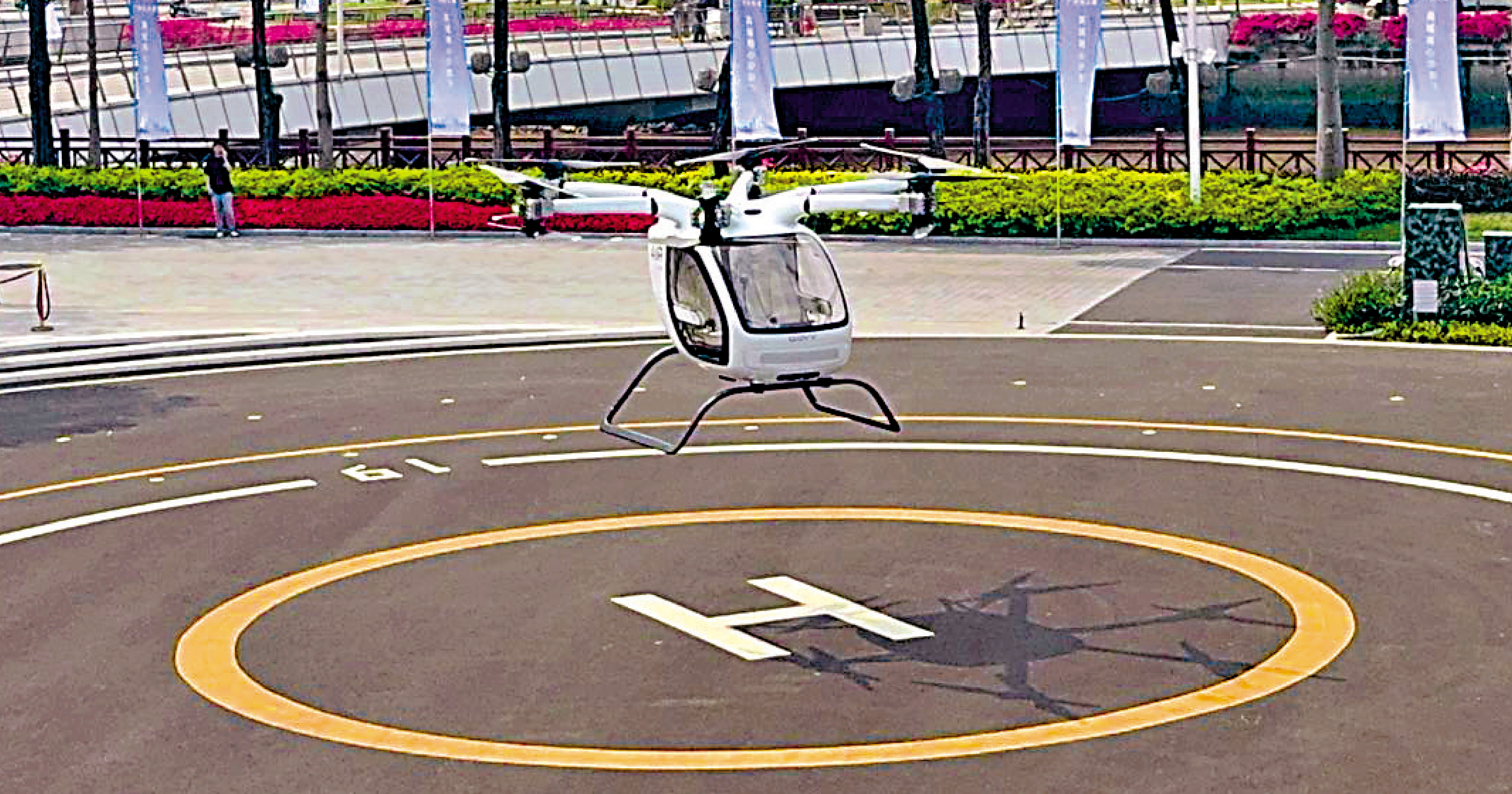 　　圖：20日，GOVY AirCab在廣州海心沙試飛成功。\大公報記者盧靜怡攝