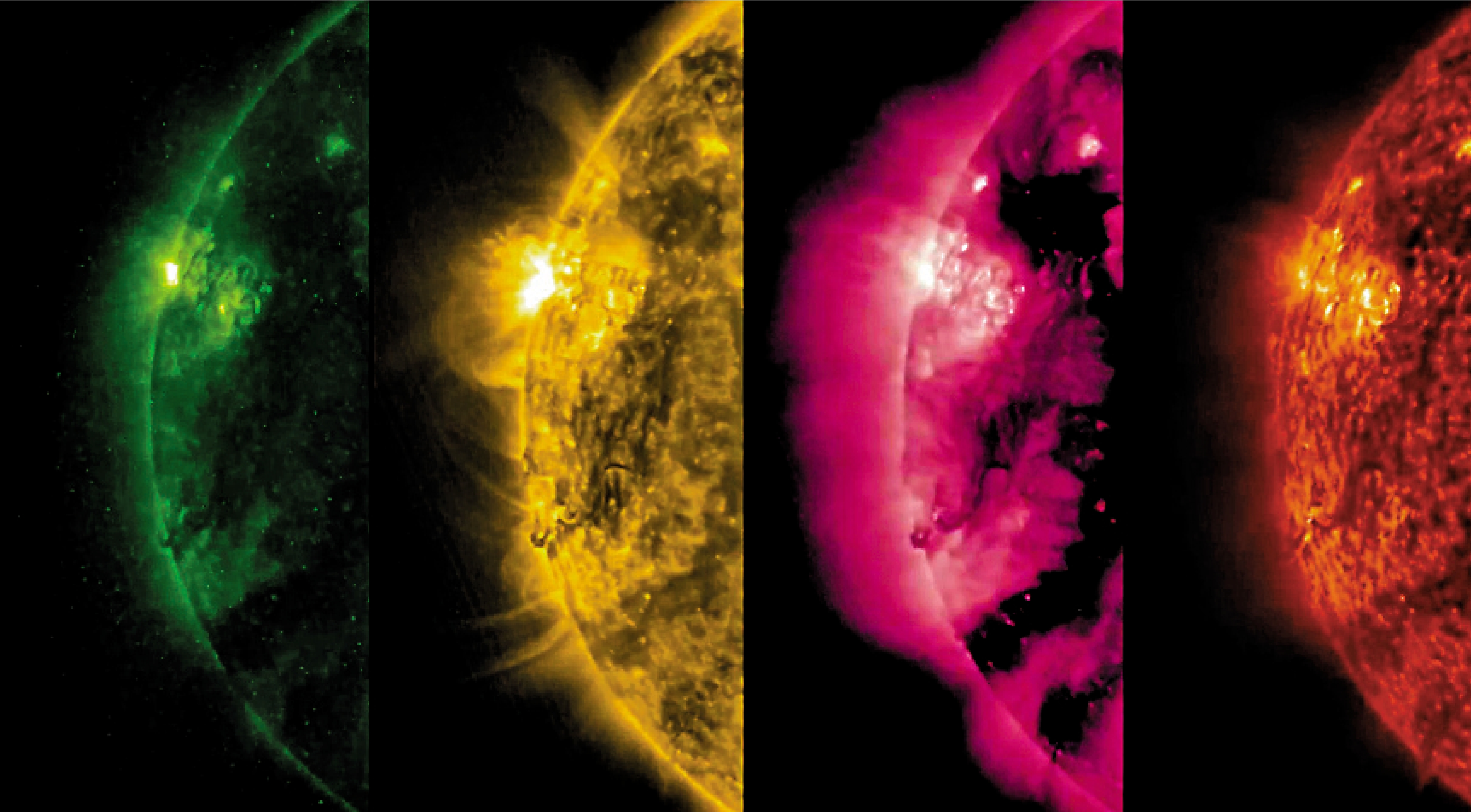 　　圖：太陽極紫外成像儀四通道太陽爆發圖。\中國氣象局供圖