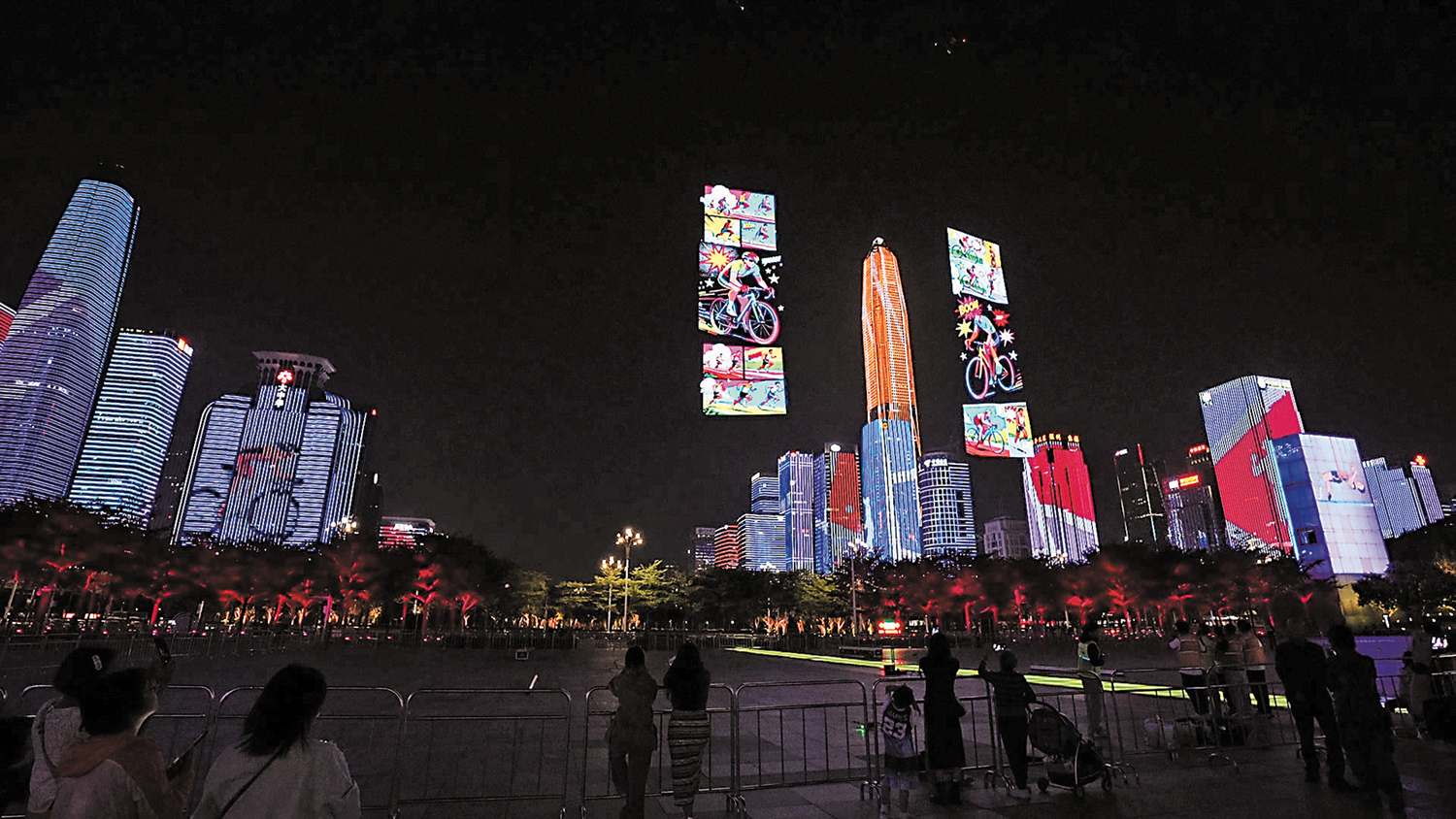 　　圖：第十五屆全運會賽場等大型活動不乏飛天屏的身影。\受訪者供圖