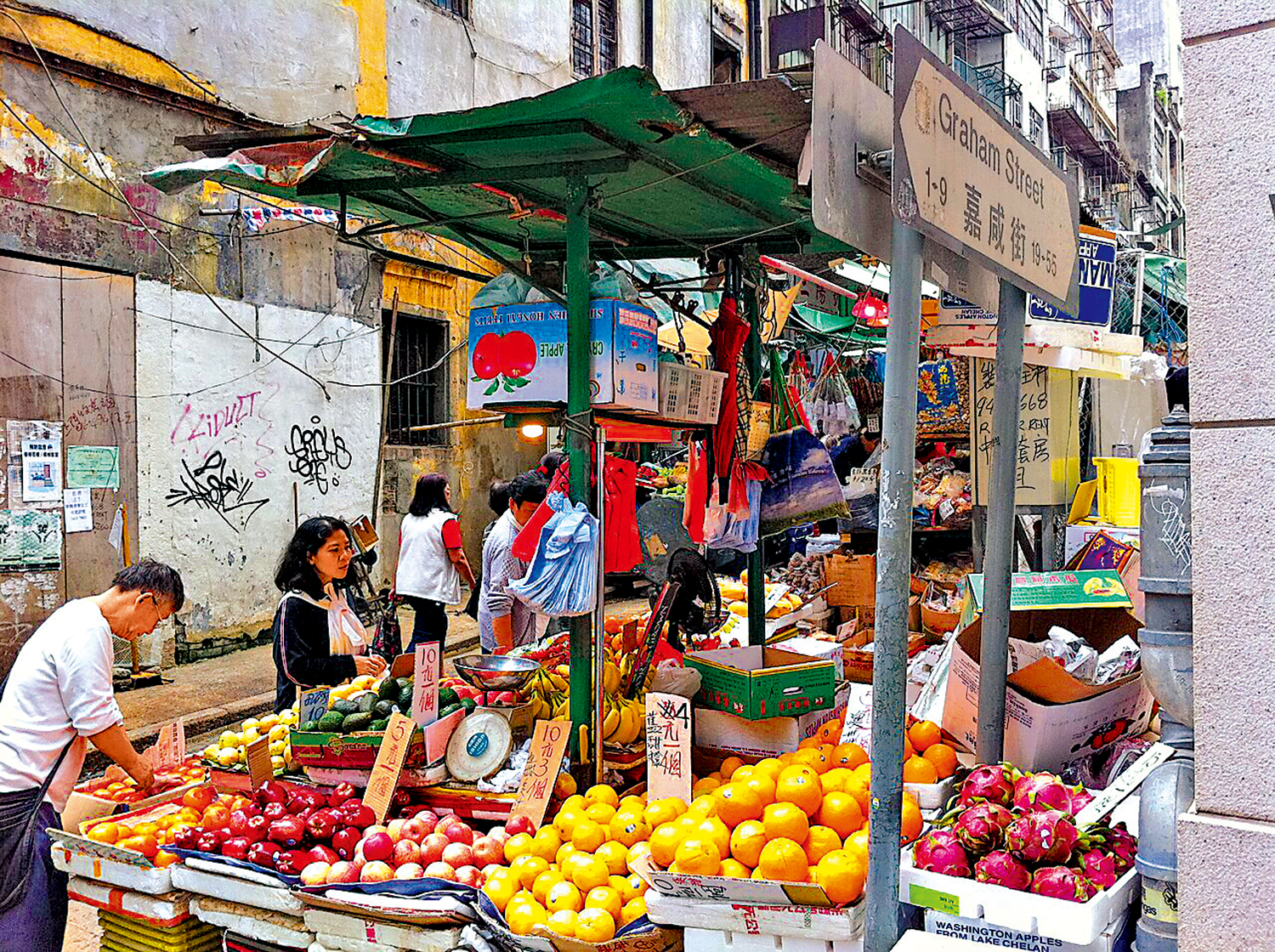 　　圖：香港中環嘉咸街的露天街市。