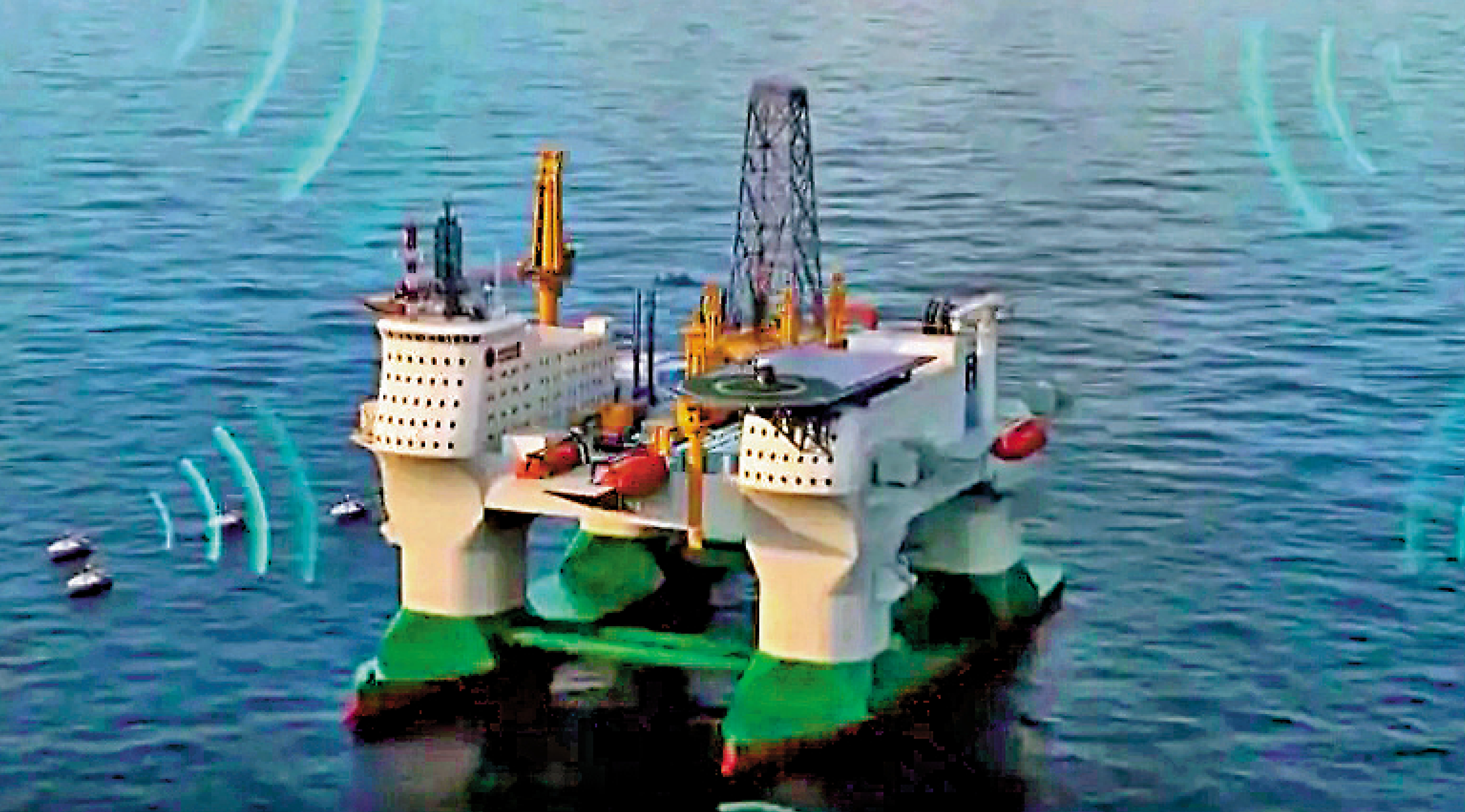 　　圖：國家重大科技基礎設施「遠海浮動島」動畫模型。\央視截圖