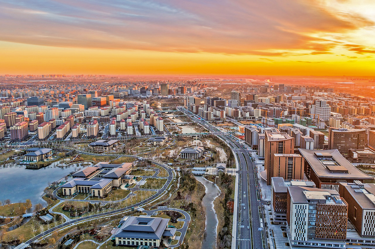 　　圖：河北雄安新區正在成為新時代的創新高地和創業熱土，樹立高端產業新標桿。圖為雄安新區容東片區。