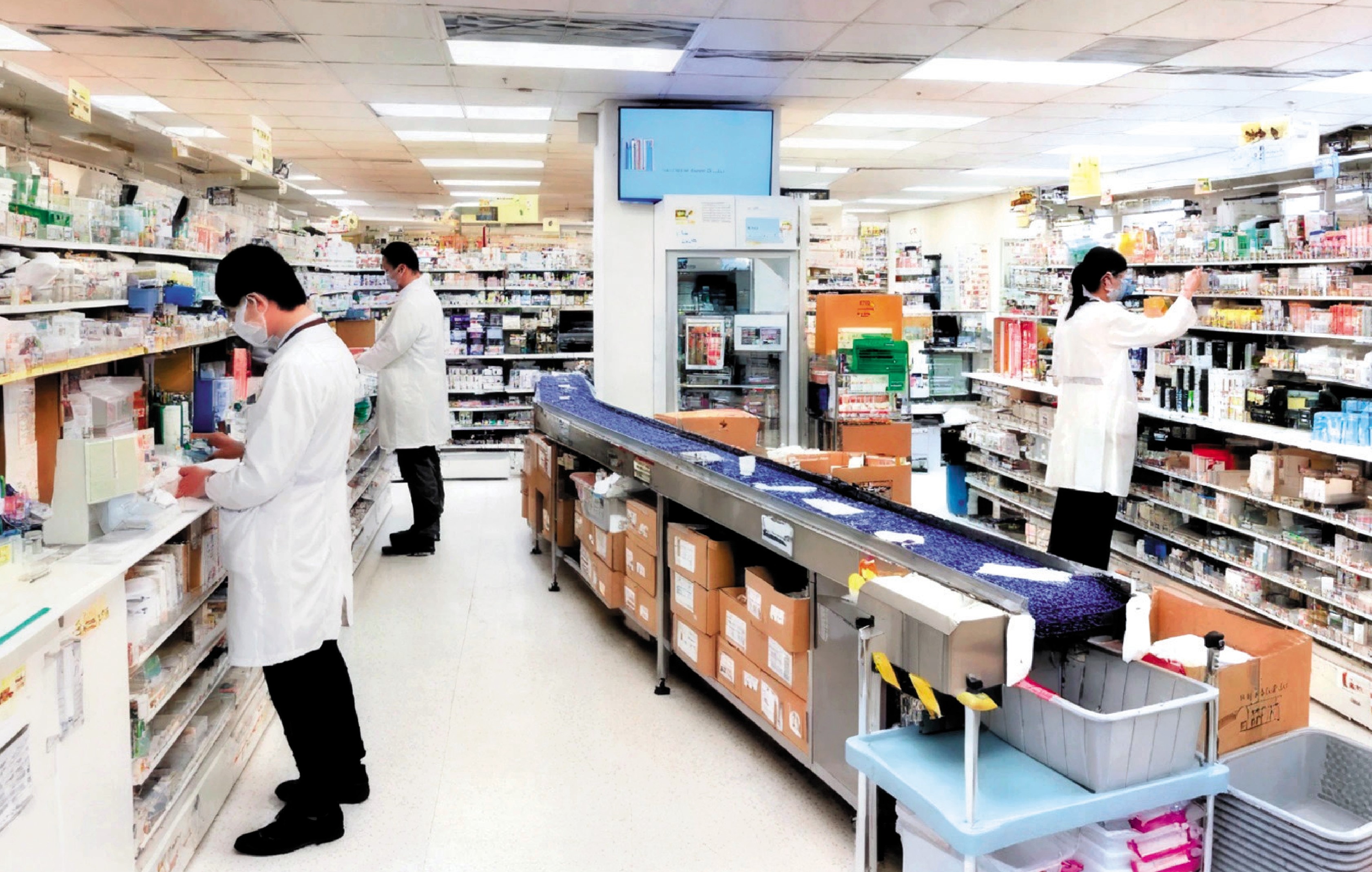 　　圖：盧寵茂表示，在藥物器械審查上，政府的目標是要確保藥物真正達到質量安全及效率。圖為博愛醫院藥房。
