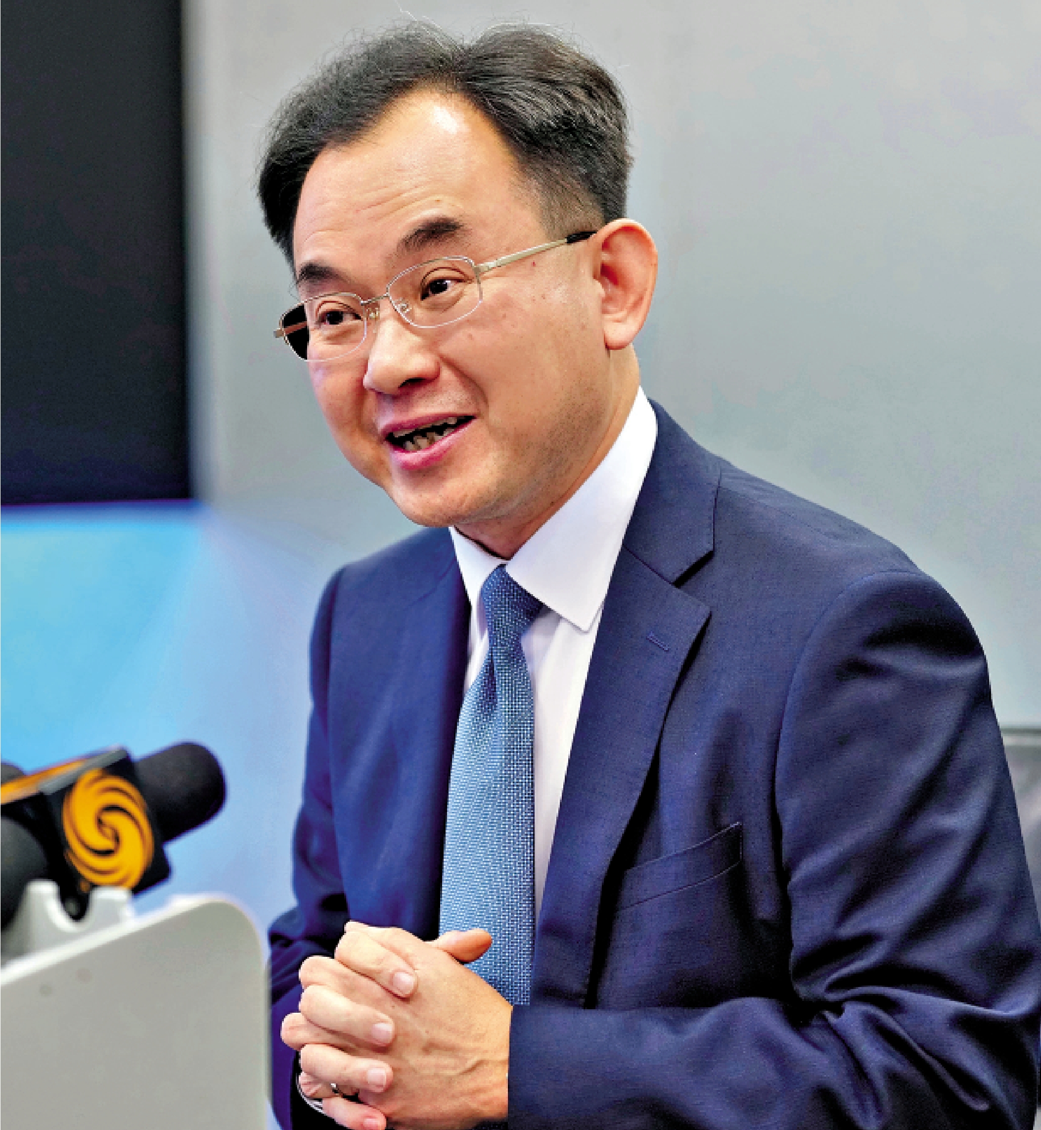 　　圖：陳文認為，香港可以成為中亞地區使用人民幣的首選綜合性平台。\大公報記者麥潤田攝