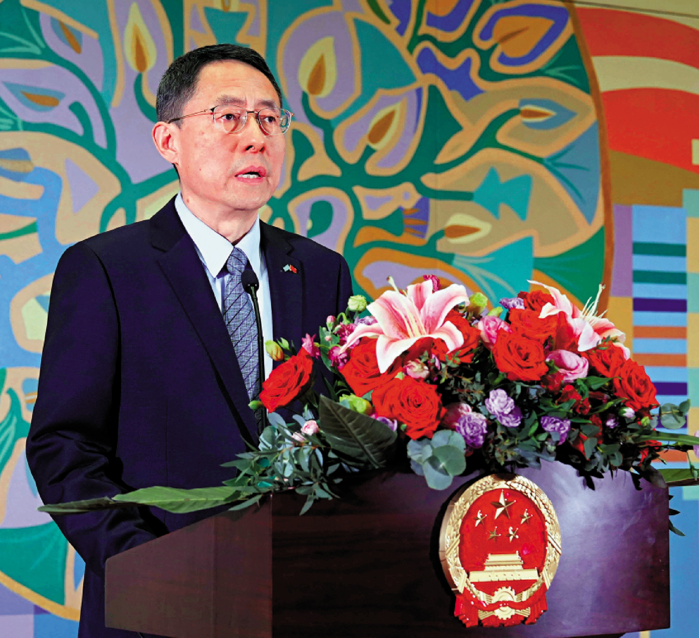 　　圖：中國駐哈薩克斯坦大使韓春霖表示，李家超行政長官率團訪哈，有助港企深耕中亞市場、推動中亞國家把握香港機遇。